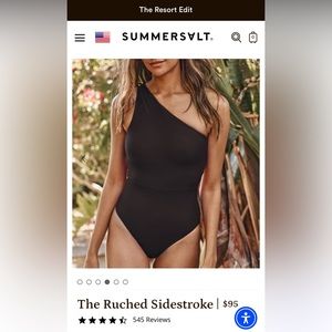 COPY - NWT Summersalt Ruched Sidestroke Black (Urchin) One Piece - Size 8